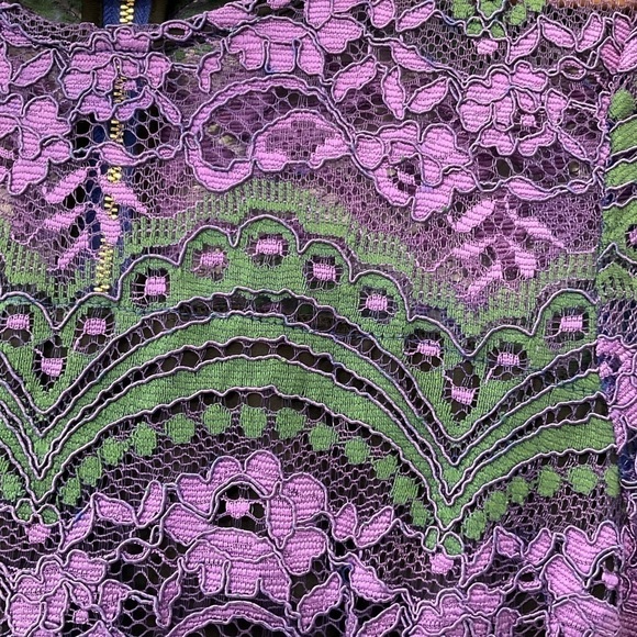 Romeo & Juliet Couture Purple Green Lace Cocktail Dress size Medium D - Picture 8 of 12